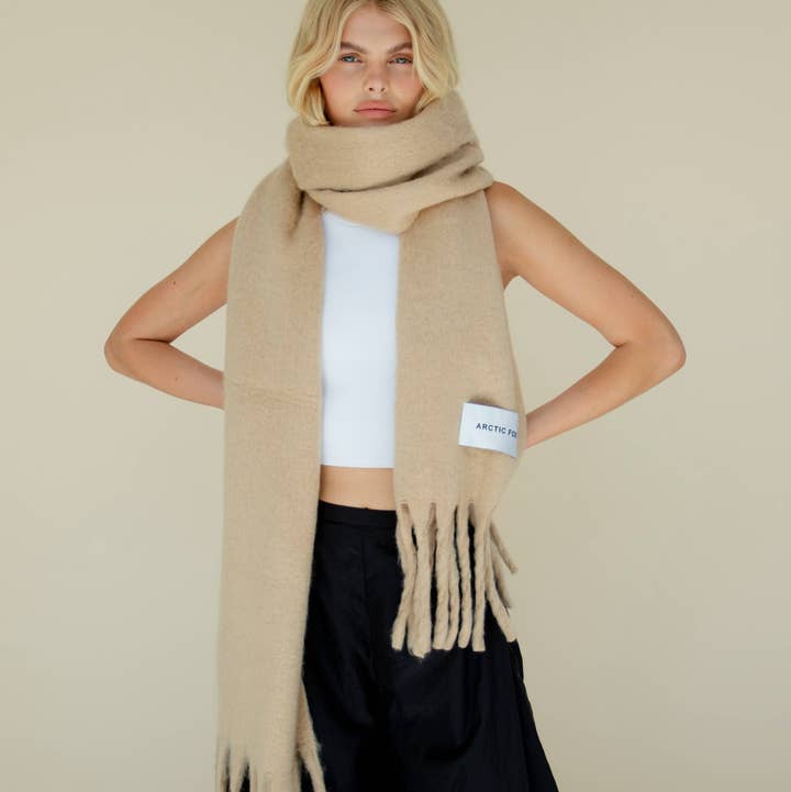 Arctic Fox & Co. - North America - Wholesale Scarf - Women's - The Reykjavik Scarf - 100% Recycled - Pinecone Beige0