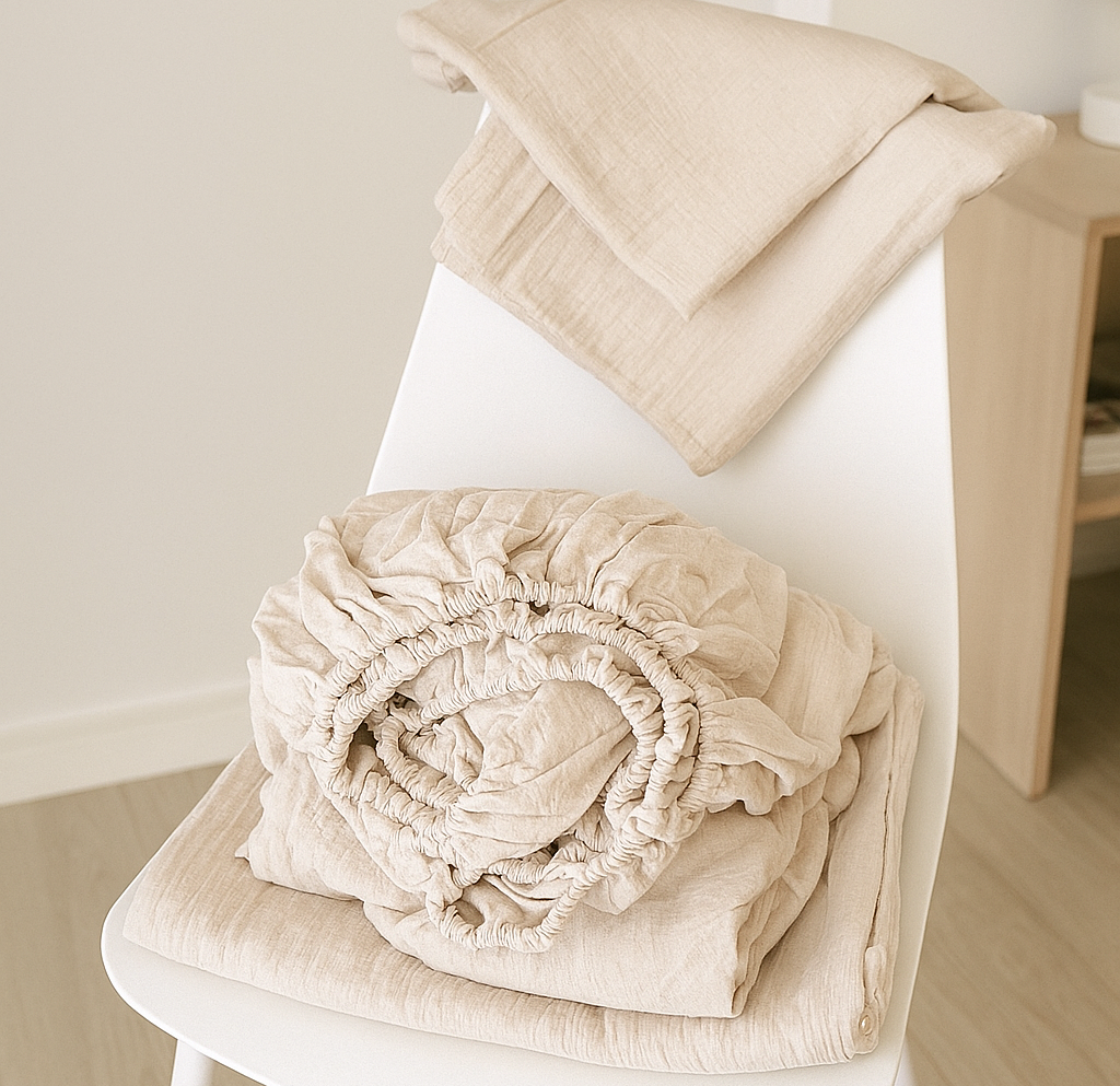 Q VITA – wholesale Sheet set – Muslin Cotton Sheet Set (4 pcs) - White10