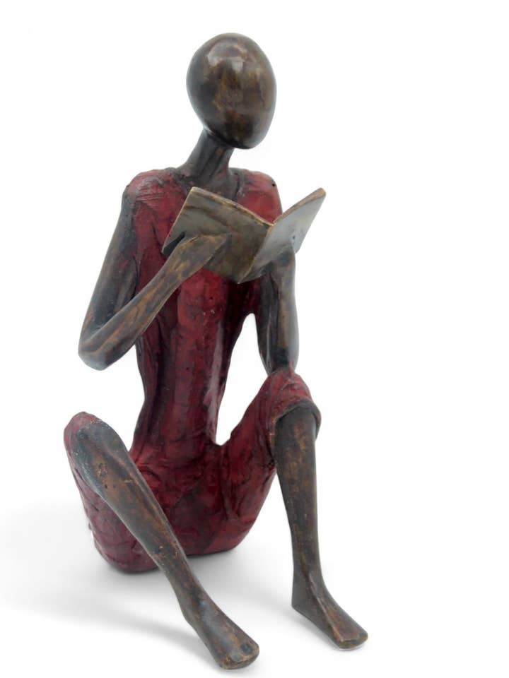 Bronzo seduto da posare 55 cm rosso n°2 per la vendita all'ingrosso da parte di Lafi Bala