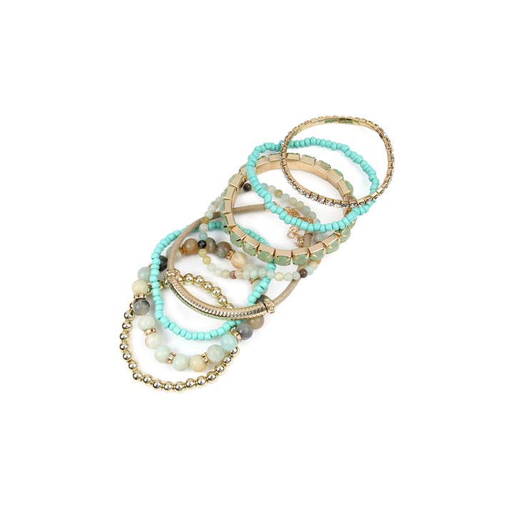 MYS Wholesale Inc - Wholesale Beaded Bracelet - Regular Size Stack-able Beads Bracelet Set22