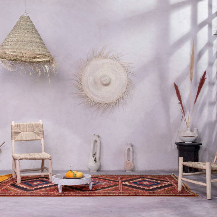 Izhar Studio - Wholesale Area Rug - Handmade Berber Silky Wood Rug In Shades of Pink and Black