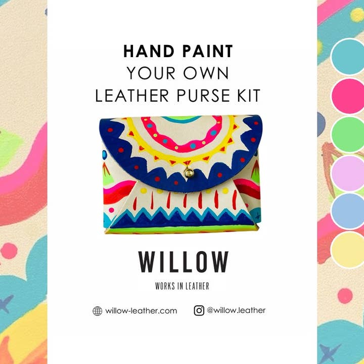 Willow – wholesale DIY craft kit – DIY Kit - Hand Paint Your Own Leather Purse Craft Kit1
