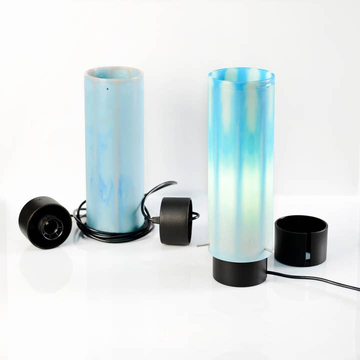 Revoluxion table lamp in recycled plastic design for wholesale by RE+