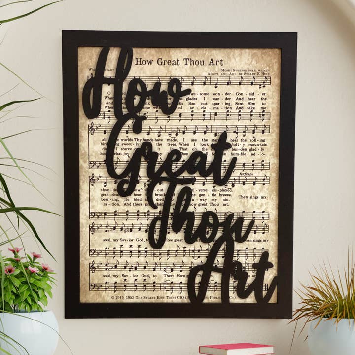 Delight Design/Delight Accessories - Wholesale Sign - How Great Thou Art Wood Sign, 11x130