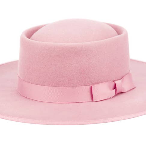 Epoch hats - Wholesale Fedora - Women's - Wide Brim Wool Felt Pork Pie Fedora Hat With Grosgrain Band