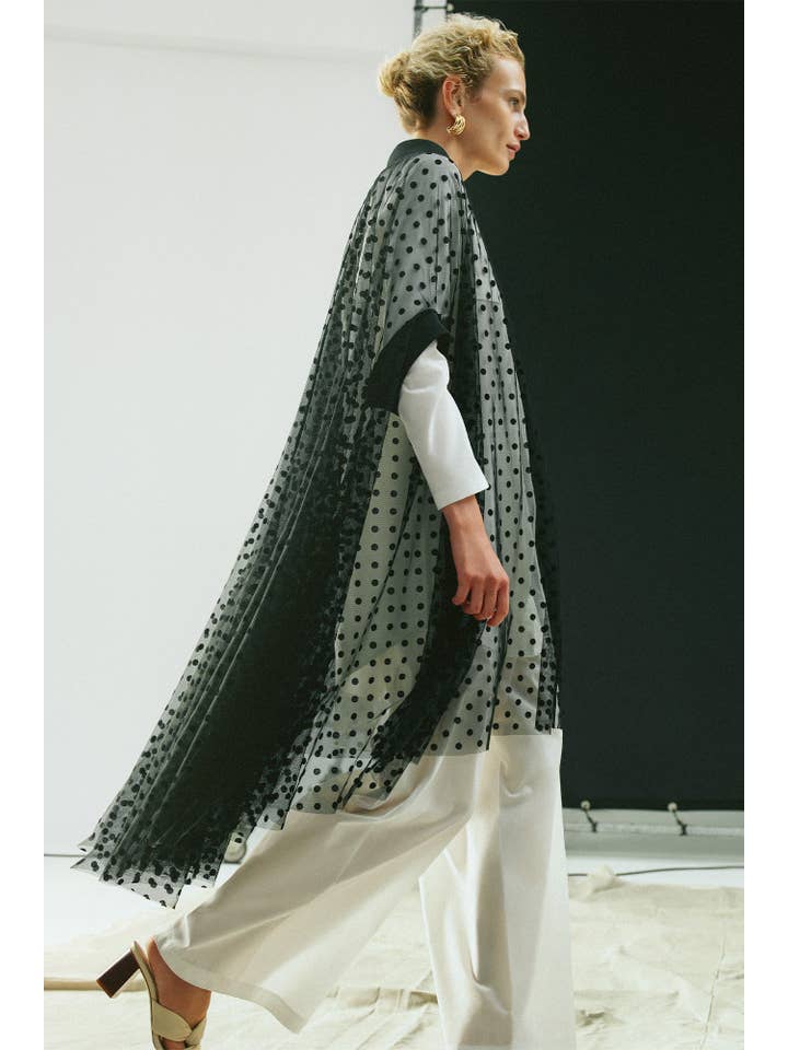 Black POLKA DOT TULLE PONCHO for wholesale on Faire