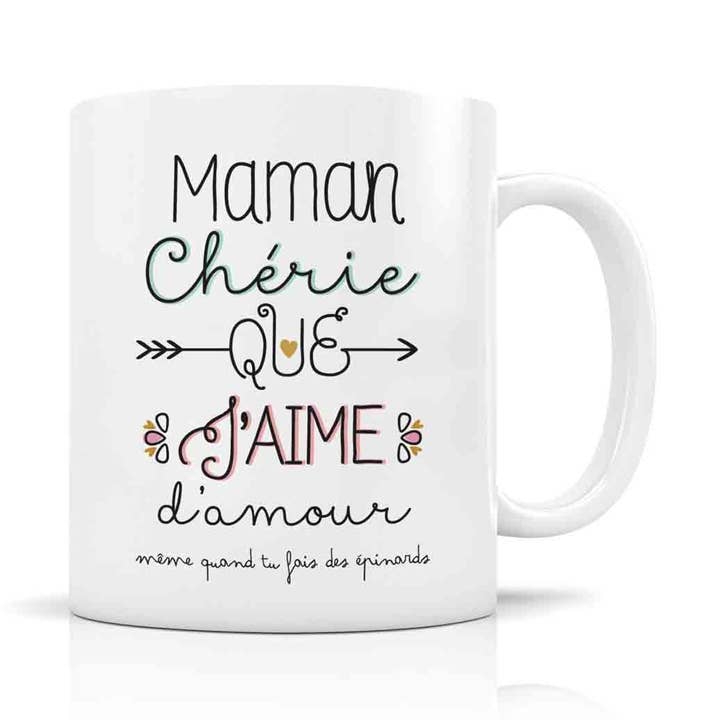 Keramische mok van 350 ml - Maman Chérie que J'aime d'Amour voor wholesale door Maison Royal Garden