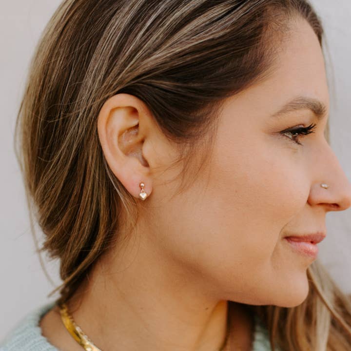 Anna Janelle Jewelry – wholesale Dangle earrings – Heart Drop Stud Earrings2