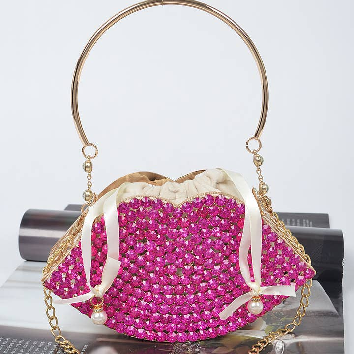 Bling Lip Cage Clutch for wholesale by 3AM BY H&D ACCESSORIES