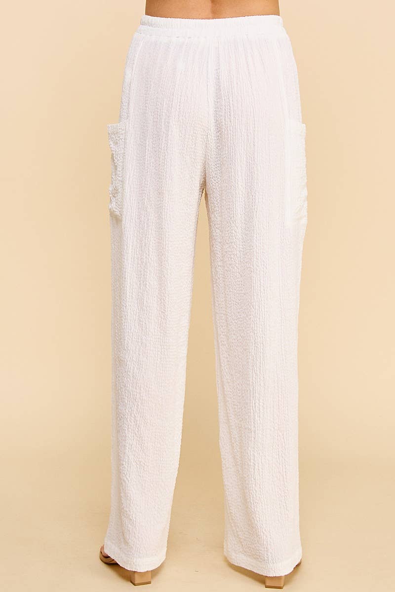 Allie Rose - Wholesale Pants - Women&#x27;s - Drawstring Seersucker Lounge Pants7