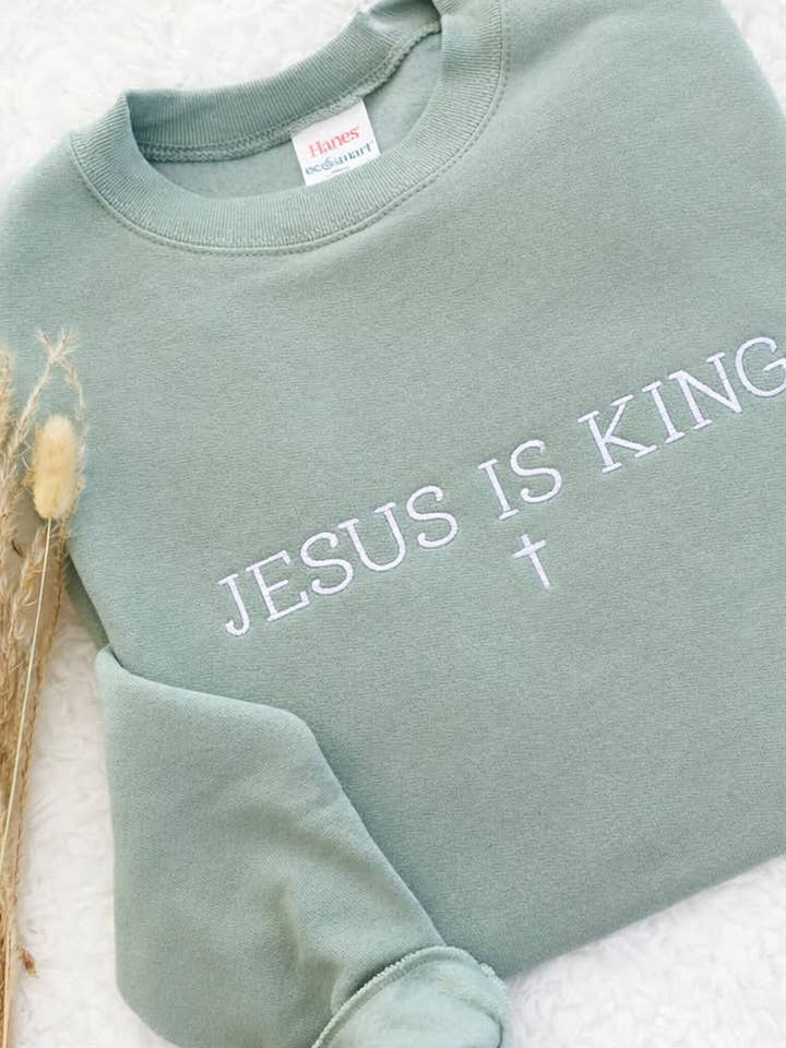Embroidered Jesus is King Christian Shirt for wholesale by Ruby KoKo Designs