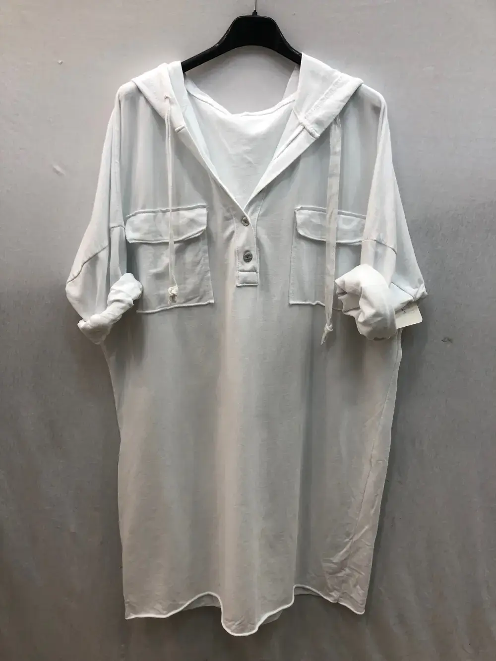 Mimi & Gogo - Wholesale Dress - Women's - Hooded sweatshirt dress with pockets @8587_RSweatsPoche21