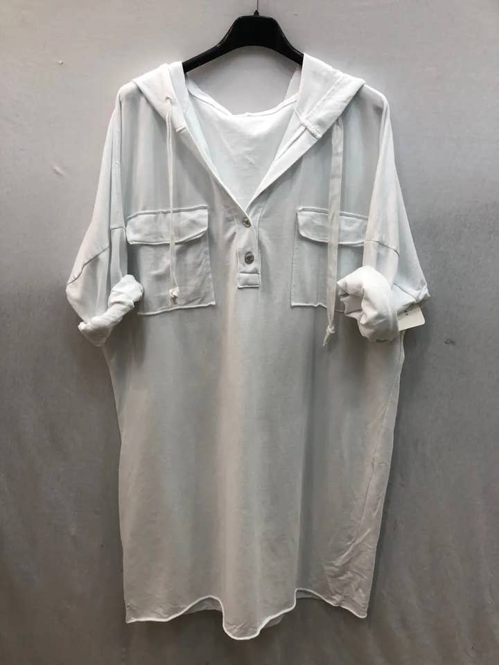 Mimi & Gogo - Vendita all'ingrosso Vestito - Donna - Abito felpa con cappuccio e tasche @8587_RSweatsPoche21