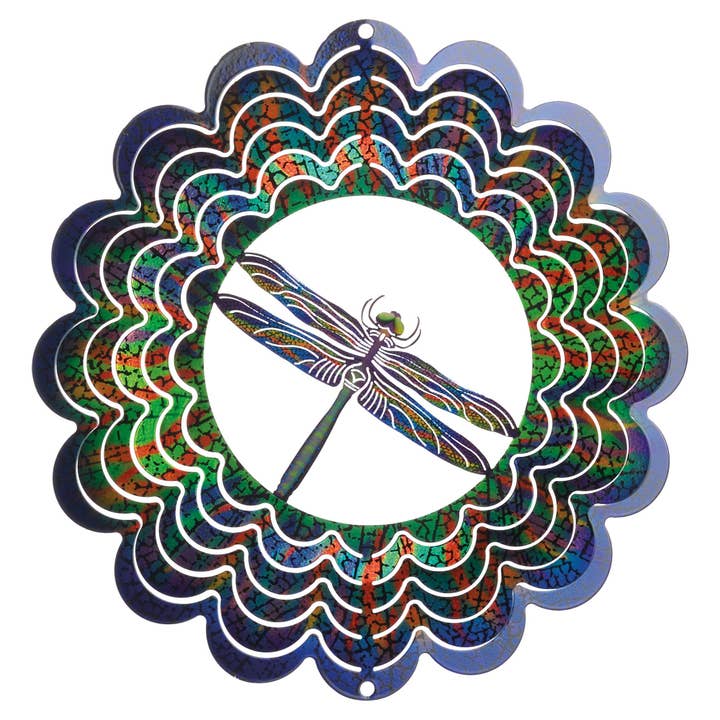 Kaleidoscope Dragonfly Blue Wind Spinner for wholesale by Next Innovations