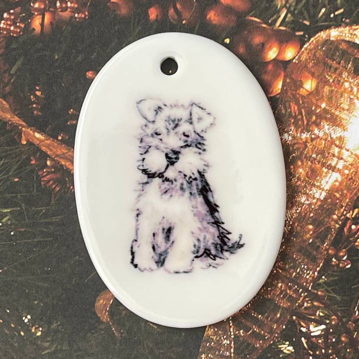 Schnauzer Ornament for wholesale by The Painted Lace