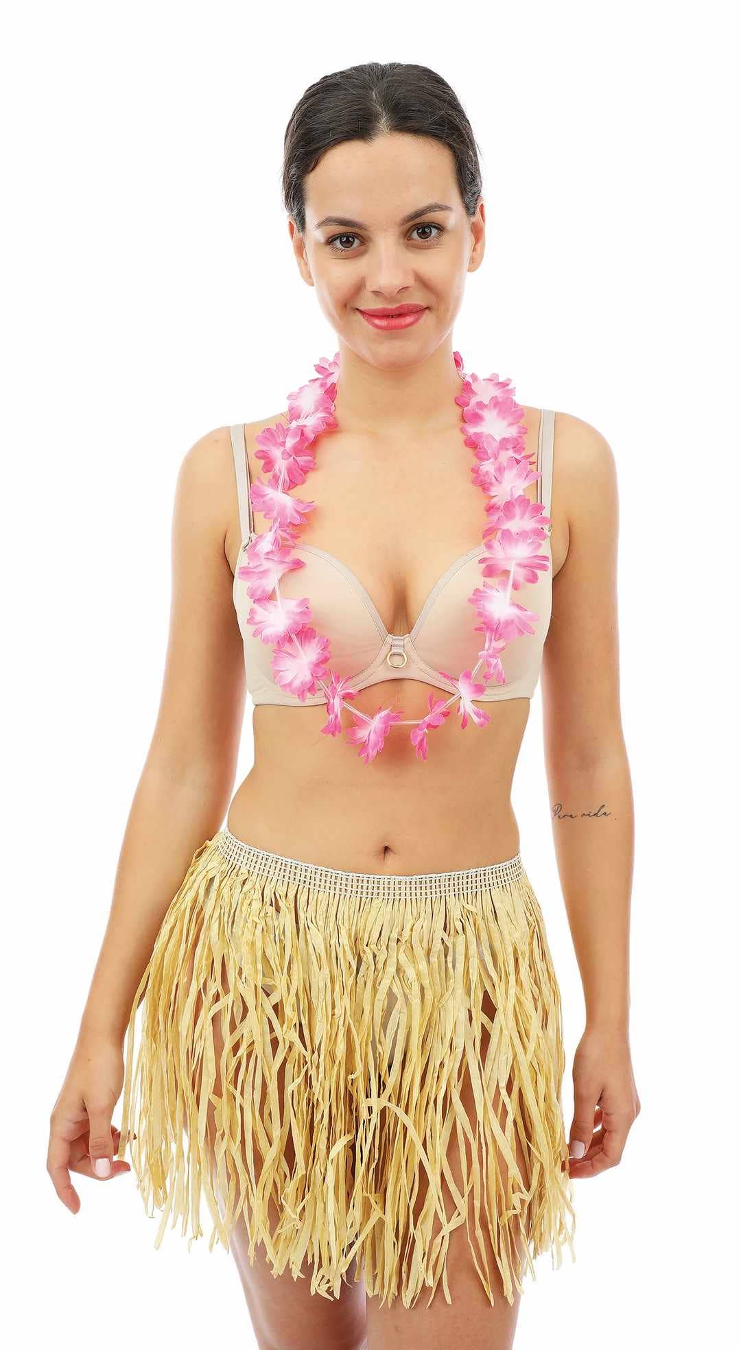 P'tit Clown - Wholesale Costume - Women's - Hawaiian Necklace - Fine Flowers - Random Colors