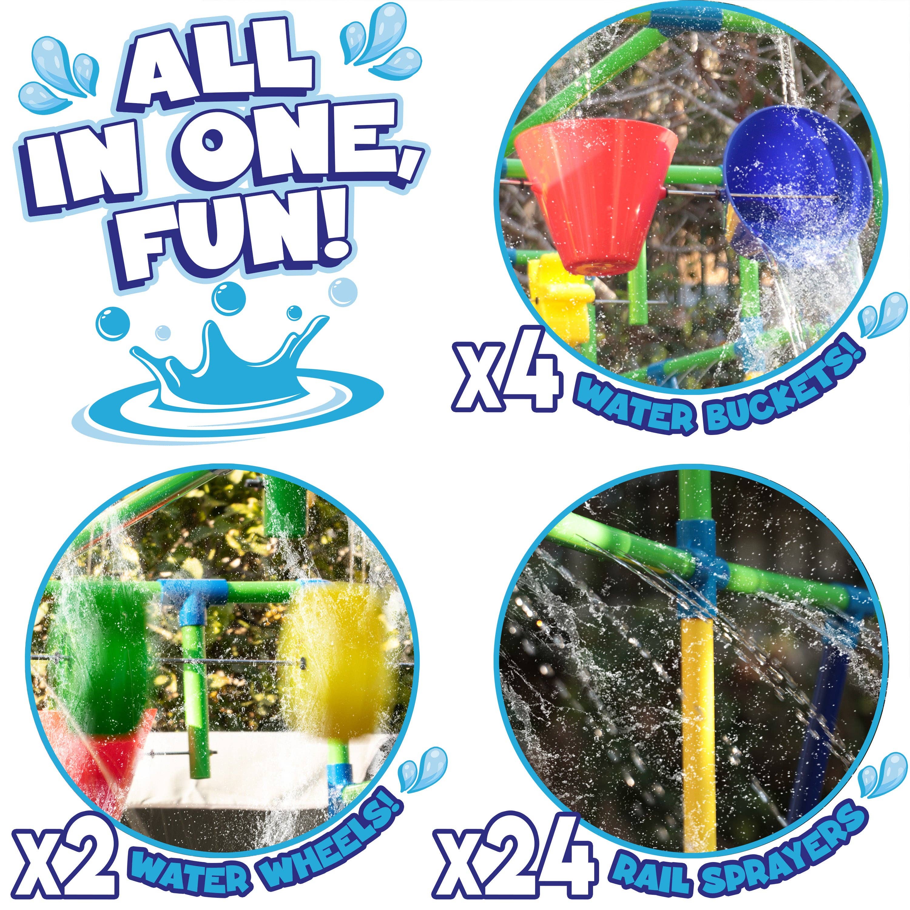 Stargo Brands Llc - Wholesale Beach/Pool Toy - Kids & Baby - Outdoor Water Play for Kids, Backyard Waterpark Sprinkler Summer Toy, Fun Outside Play Structure for Kids with Sprinkler, Water Buckets and Splash Wheels, Family Backyard Waterpark1