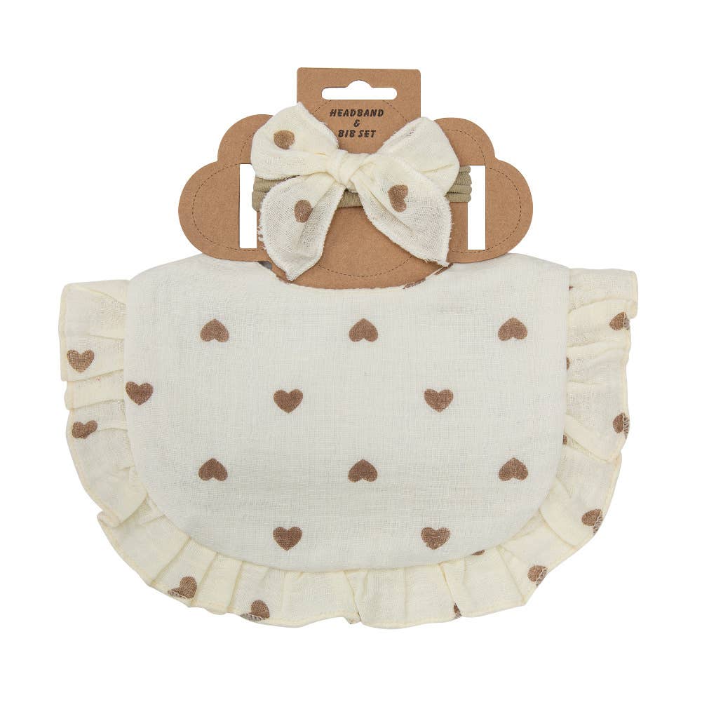 Little Trendy - Vente Bavoir - bébés - Ensembles de bavoirs et de bandeaux en dentelle à volants en coton floral pour bébé6