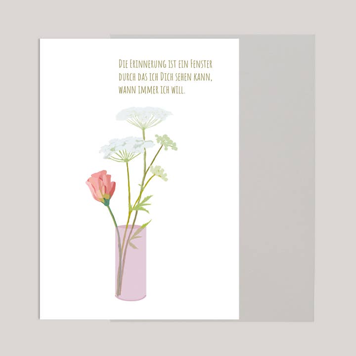 Trauerkarte »Die Erinnerung ist ein Fenster« für den Großhandel von souci-illustration
