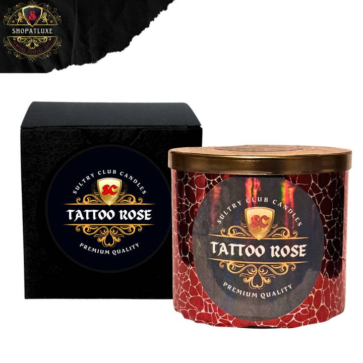 VELA VEGANA TATTOO ROSE para venta al por mayor de SULTRY CLUB CANDLES