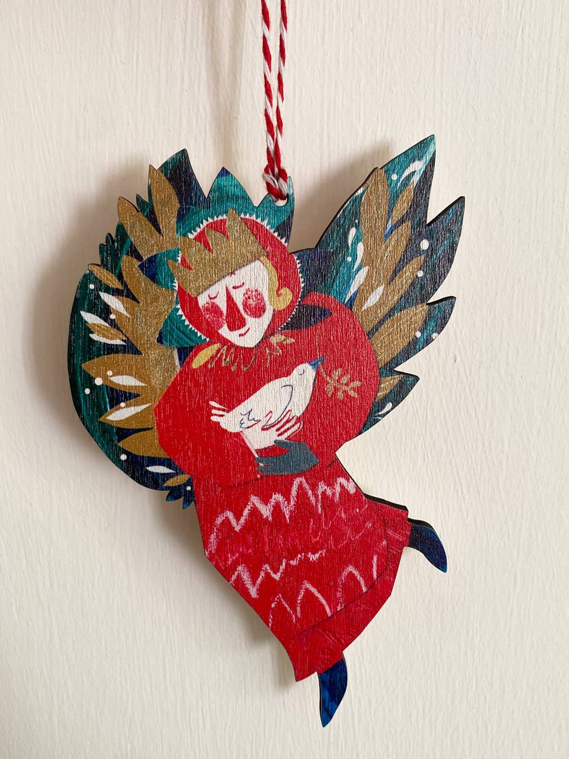 Esther Kent Design – wholesale Ornament – Peace Angel Wooden Decoration1