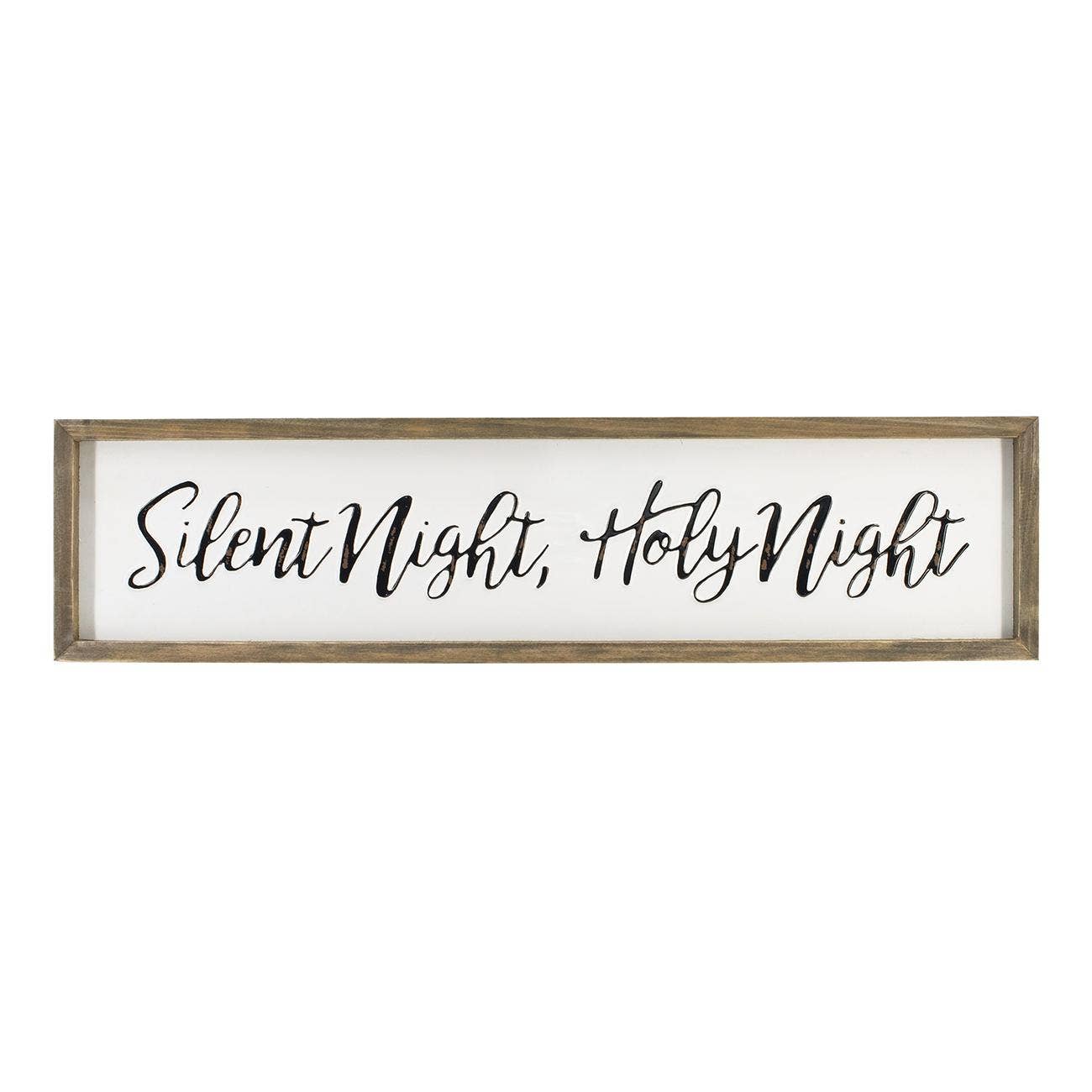 A&B Home Group Inc. - Wholesale Christmas Decoration - 27x7" Wood Framed Enamel Sign - White/Black0