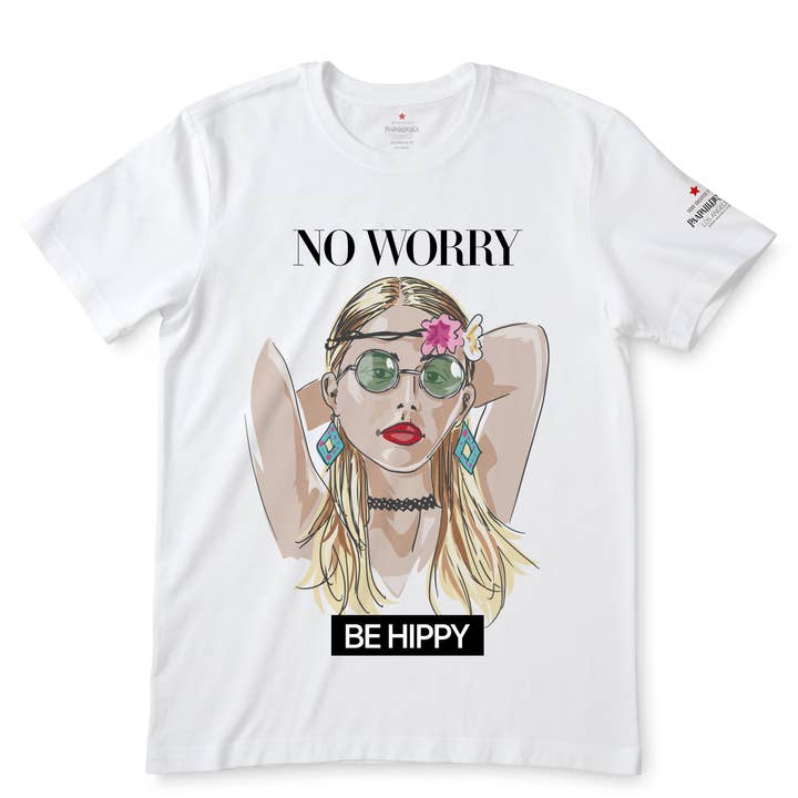 No Worry Be Hippy White T-Shirts for wholesale by Paapaiii