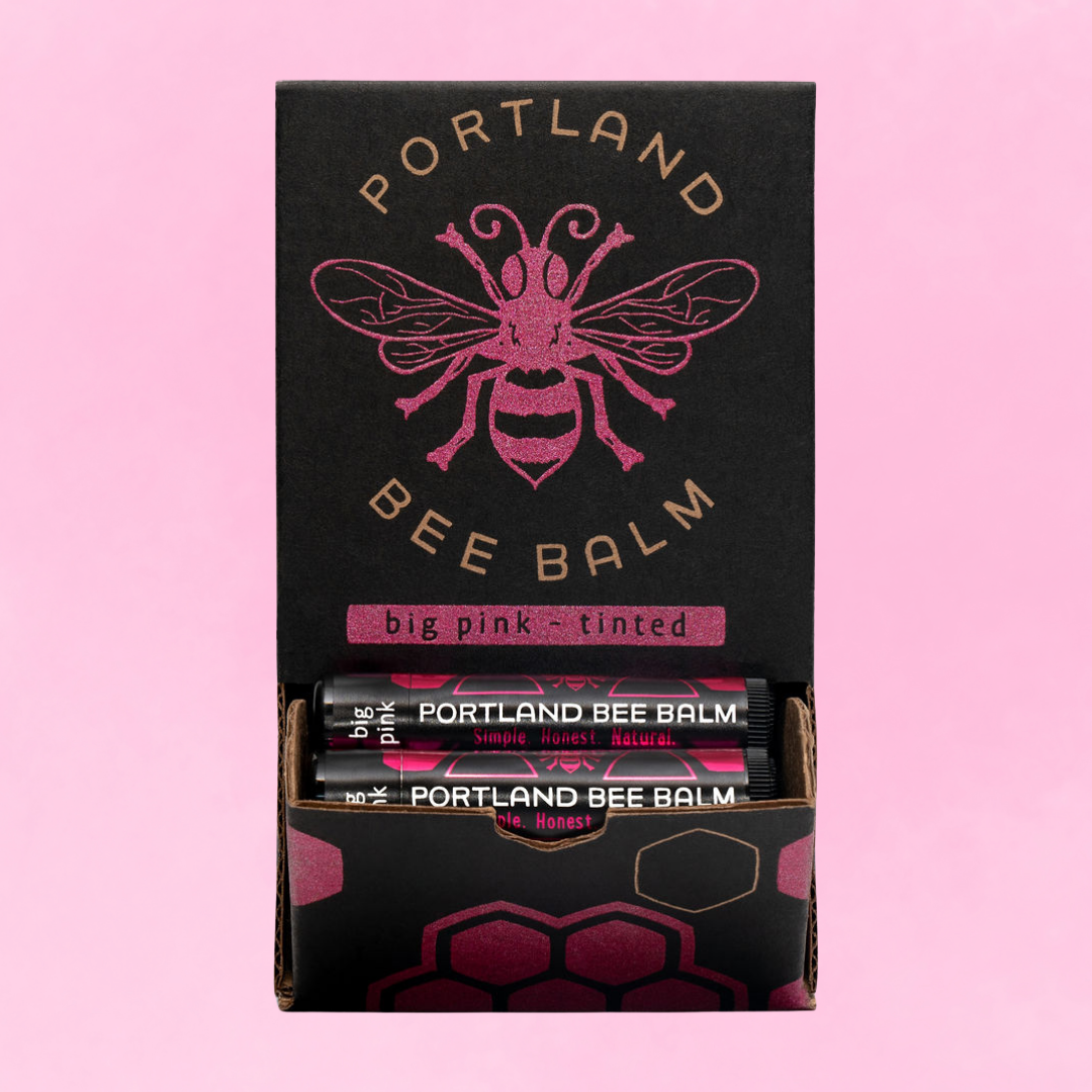 Portland Bee Balm - Wholesale Lip Balm - Big Pink Tinted Beeswax Lip Balm Display – 24-Count2