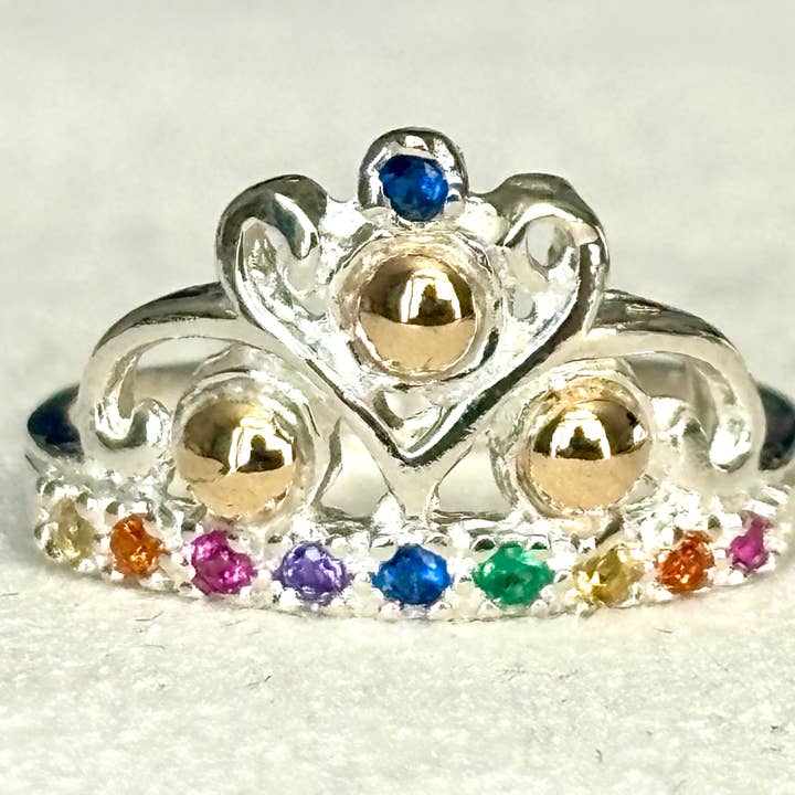 Princess Crown Kids Ring – 925 Sterling Silver & 10k Gold for wholesale by QURI