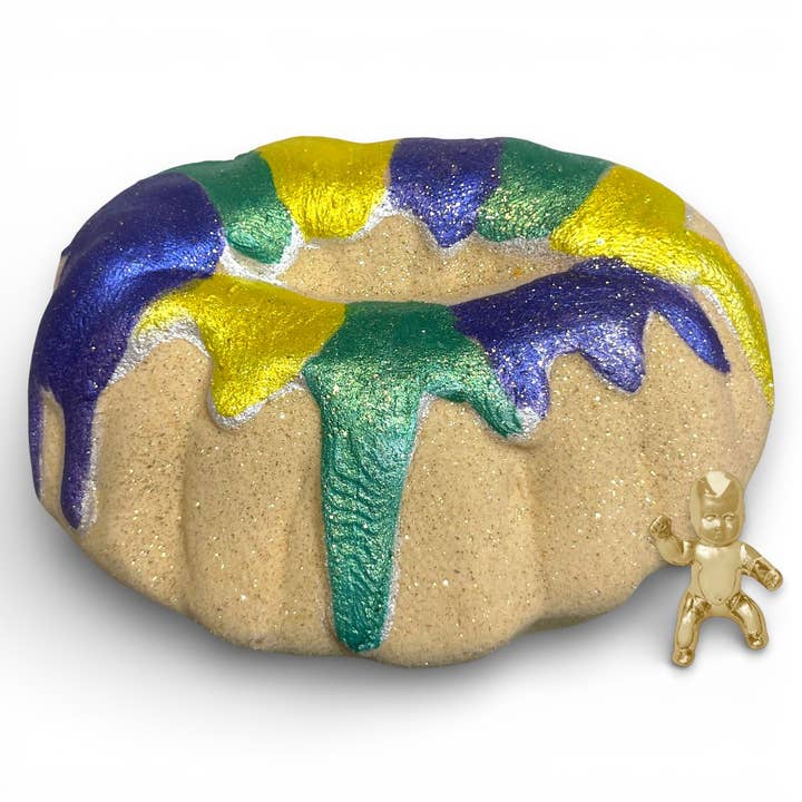 Who Got the Baby? | King Cake/Mardi Gras Bath Bomb for wholesale by Soak + Salt Co