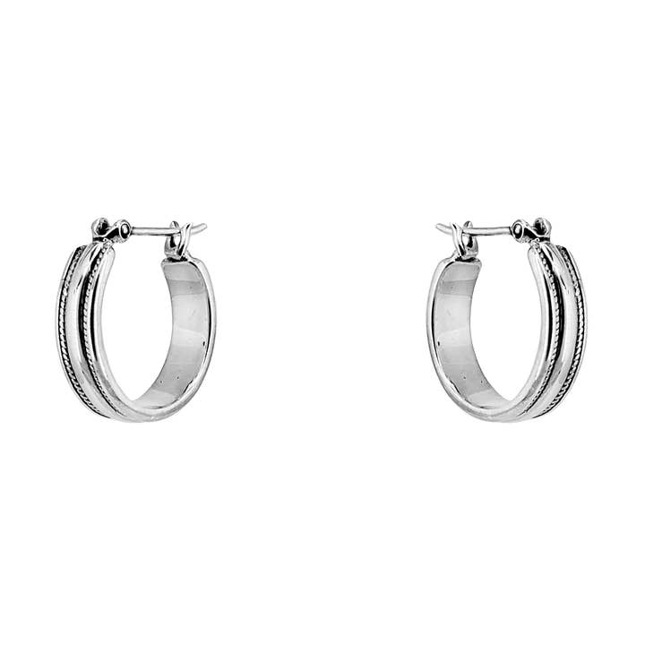 Créole en argent sterling avec petite tresse pour la vente par SITA