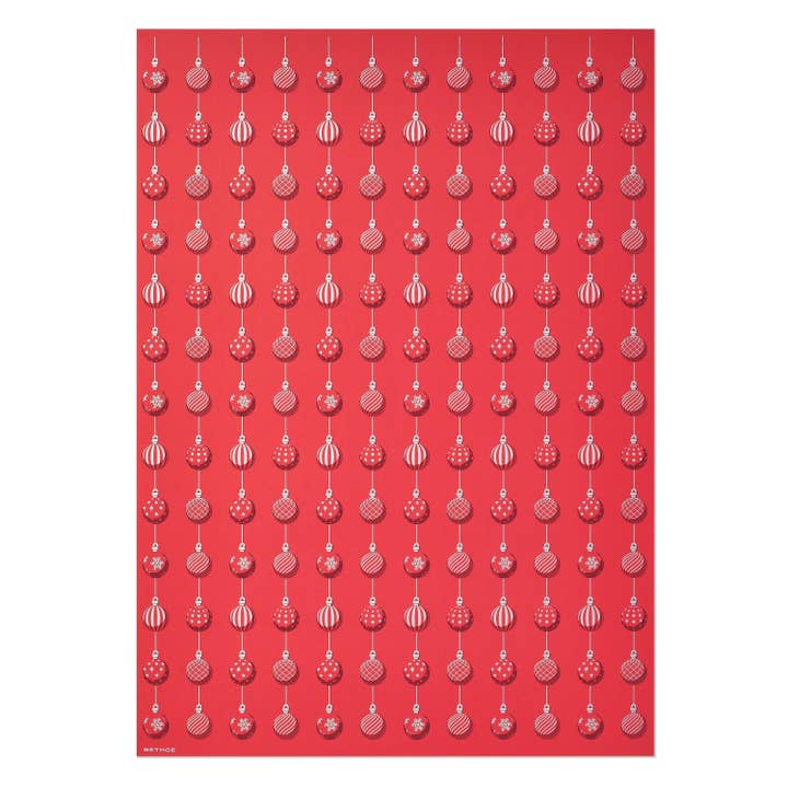 Christmas Baubles Silver on Red for wholesale by Bethge