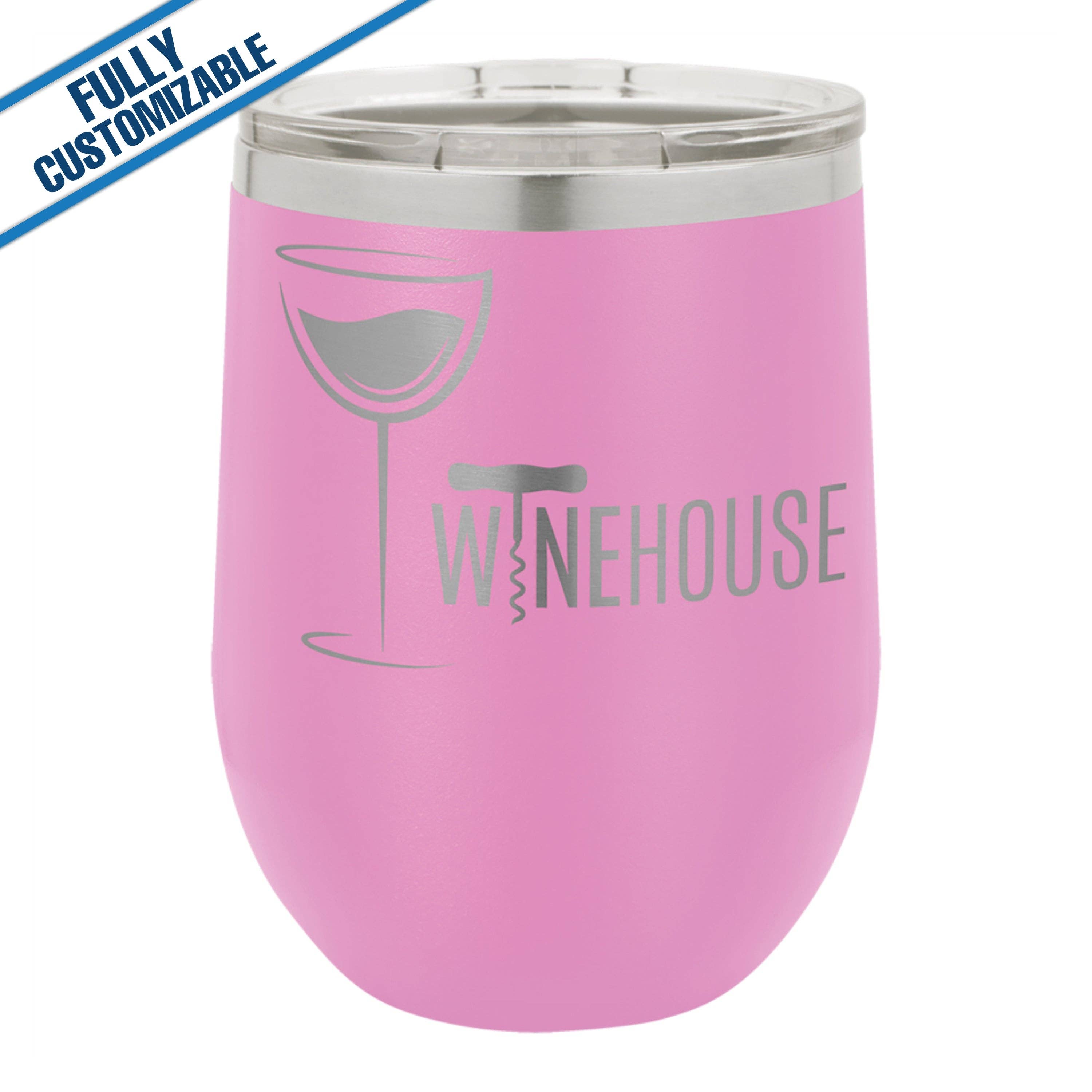 GiftWorksPlus - Vente Gourde/bouteille isotherme - 12 oz. Gobelet à vin gravé sans pied entièrement personnalisable7