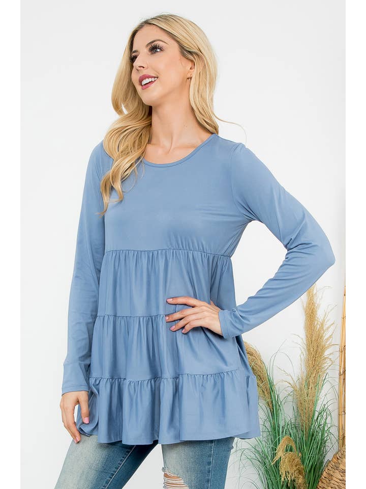 You & Me - Vendita all'ingrosso Tunica - Donna - YMT20005V-SOLID TOP A MANICHE LUNGHE A STRATI8