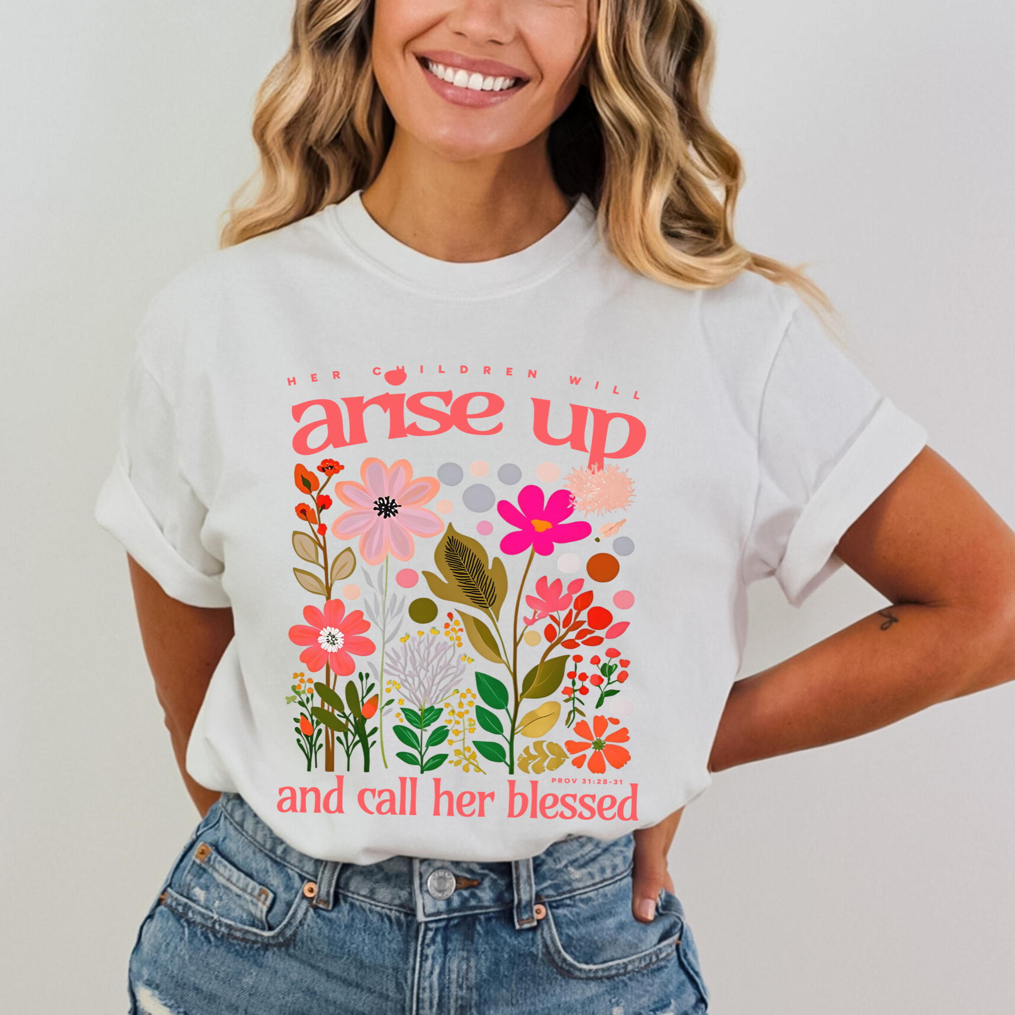 Scripted Pearl - Wholesale Screen Printed T-Shirt - Women's - Mom Bible Verse Comfort Colors Christian Mother's Day Tshirt7