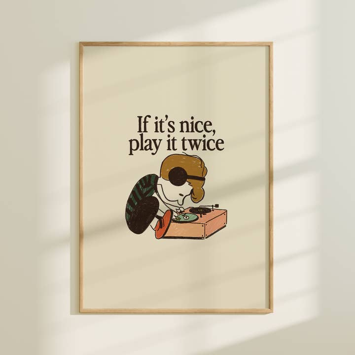 Se è bello, suonalo due volte Stampa d'arte vintage in vinile per la vendita all'ingrosso da parte di Artbaby & Co.