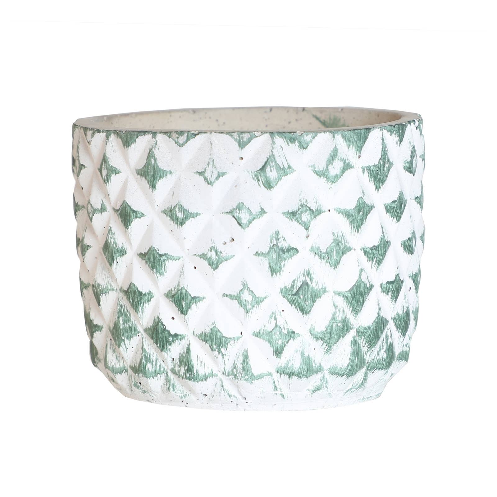 B&B – wholesale Kruka – Krukväxt, Av Cement, I Vit Färg, 12X12X9cm0