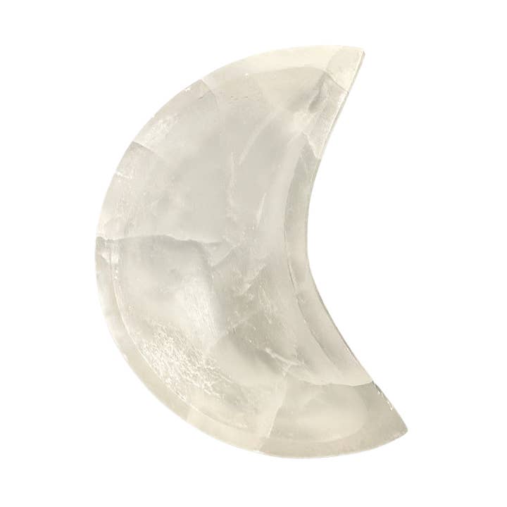 Selenite Bowl, Crescent Moon, 11x6x2.5cm for wholesale by VIE