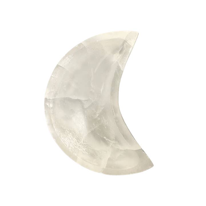 VIE – wholesale Decorative plate/dish/bowl – Selenite Bowl, Crescent Moon, 11x6x2.5cm