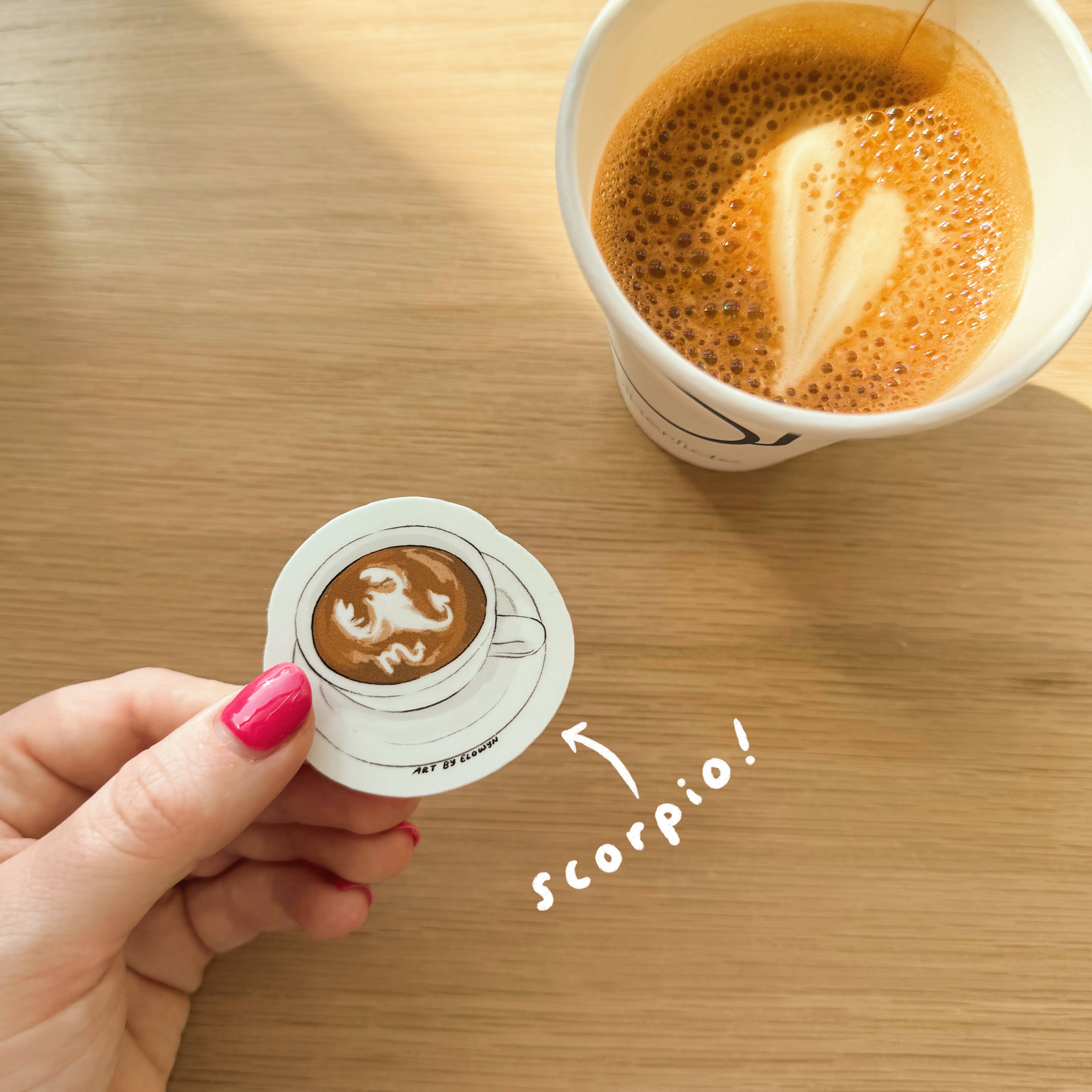 Art By Elowyn - Wholesale Sticker - Mini Zodiac Koffiekop Latte Art Stickers12