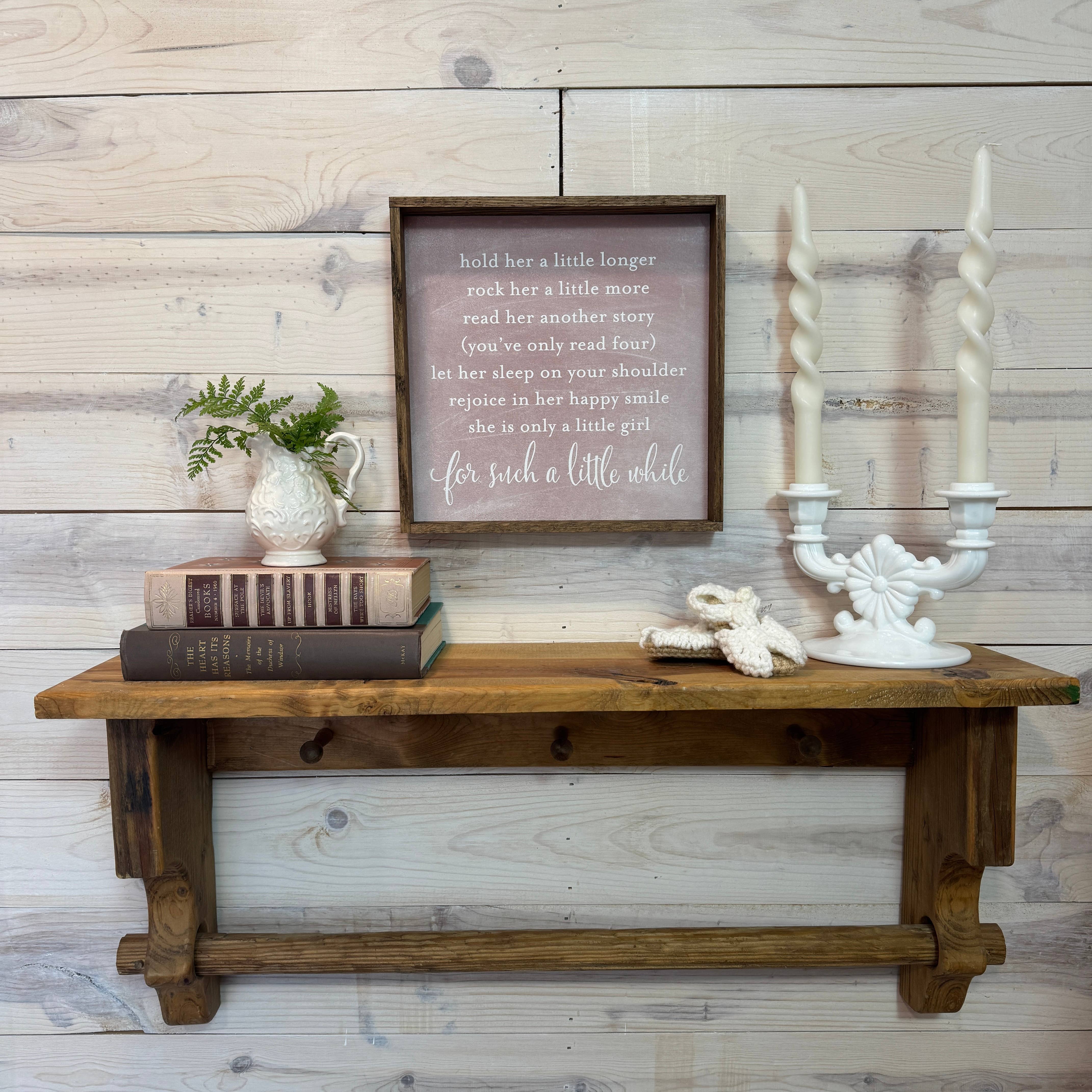 Hangout Home – wholesale Sign – Hold Her a Little Longer - Baby Girl Nursery Art - Cute Poem3