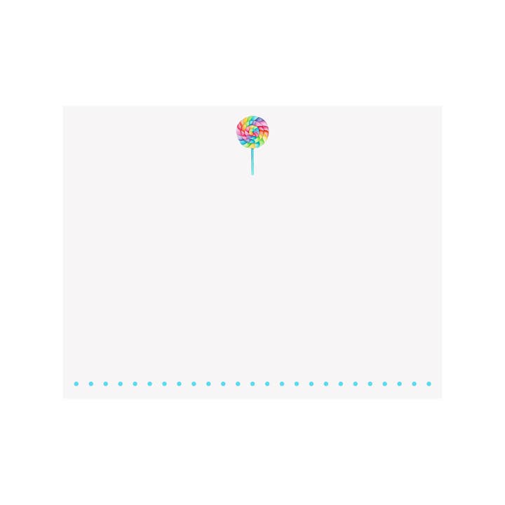 Lollipop Candy Flat Note Card for wholesale by Brake Ink Stationery