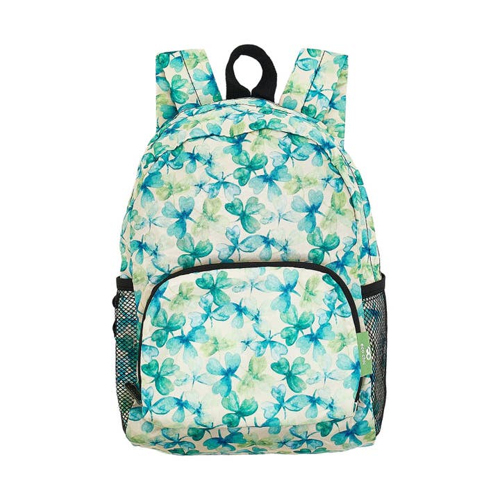 Eco Chic Lightweight Foldable Mini Backpack Shamrocks for wholesale by Eco Chic