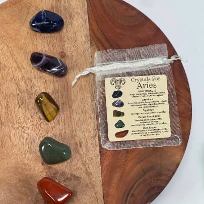 CaNatureLover – wholesale Spiritual stone/crystal – ARIES Crystal Set, 5x Crystals Set ZODIAC HOROSCOPE