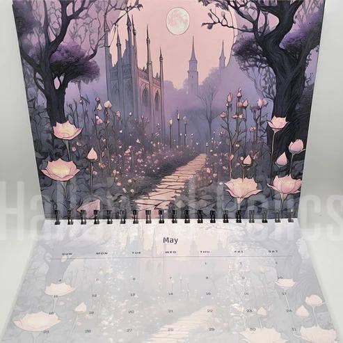 Hallowed Relics - Wholesale Calendar - 2025 Gothic Witch Moon Phase Calendar & Celestial Planner5