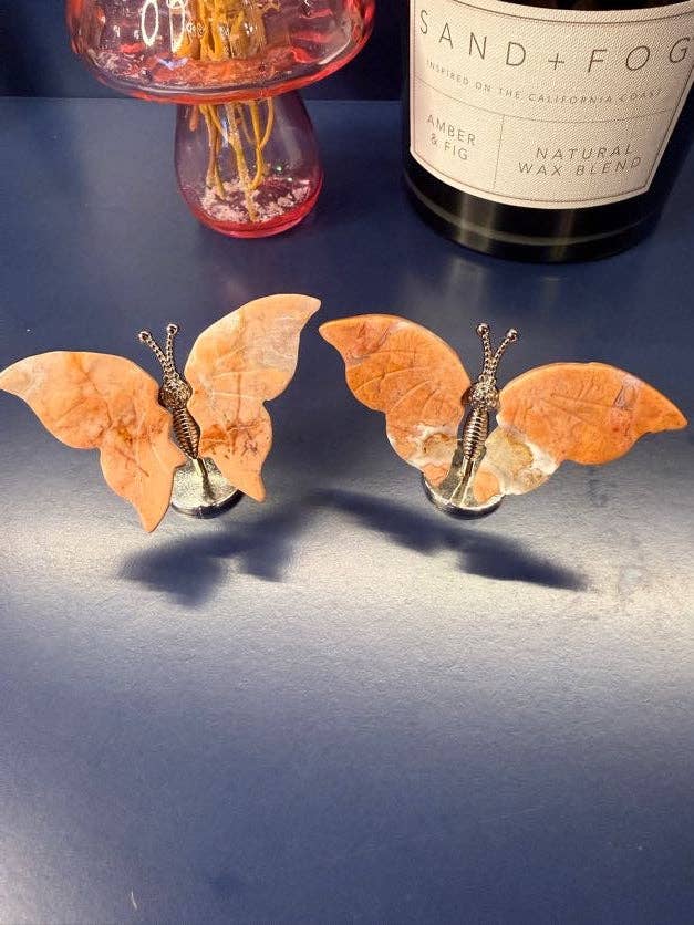 Kleine Zuckerwatte-Achat-Schmetterlingsflügel für den Großhandel von Chaotic Crystal Chick Co.