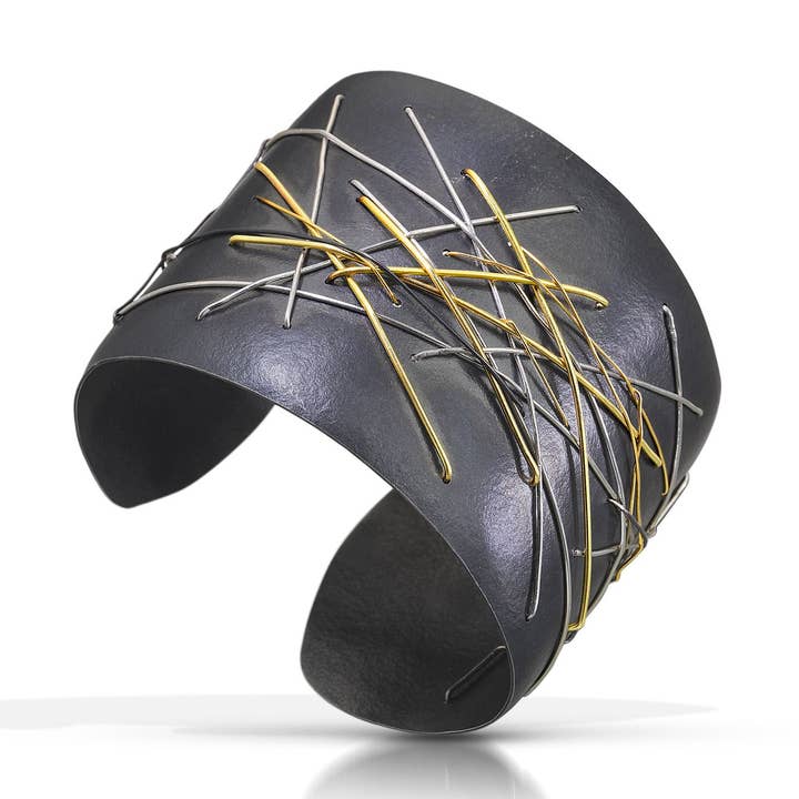 Criss Cross Cuff for wholesale by Suzanne Schwartz Jewelry