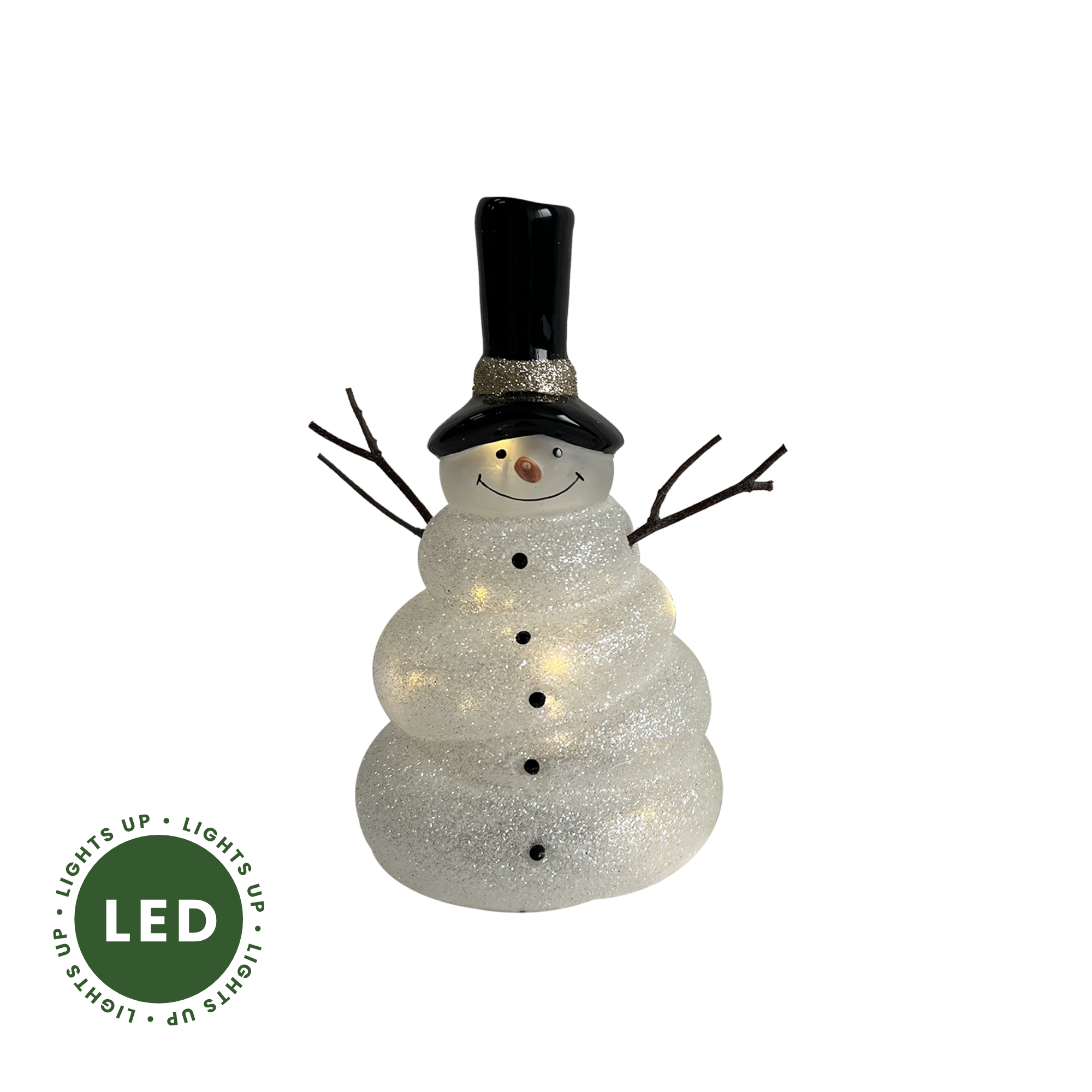 RCS Gifts - Wholesale Christmas Decoration - Glitter Snowman Lantern - Small1