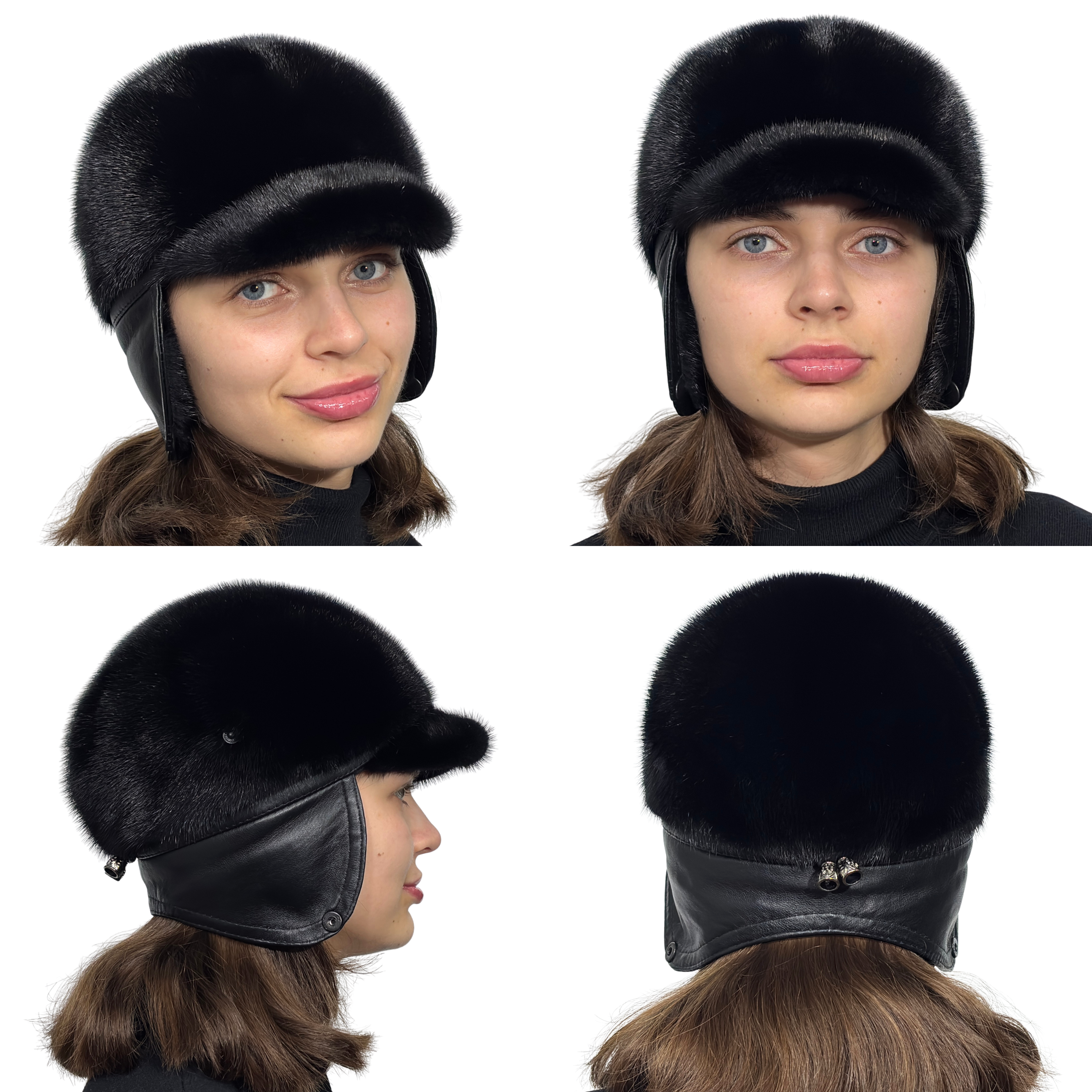 FurStyleUa - Vente Béret – femme - Chapeau en fourrure de vison pour femme, chapeau d'hiver en fourrure russe, véritable chapeau en fourrure.18