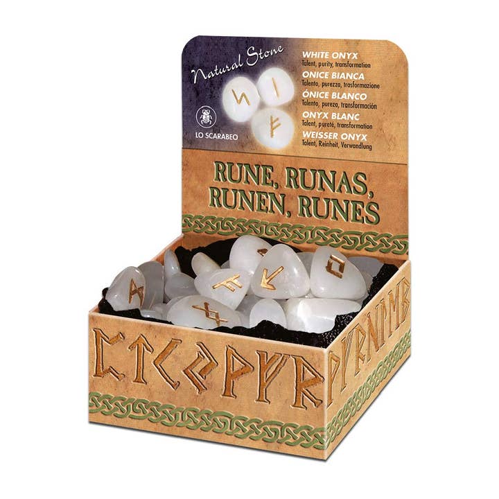 Cardshouse - Wholesale Spiritual Stone/Crystal - White Onyx Runes Lo Scarabeo